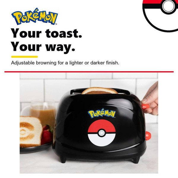 Venom Pokémon Poké Ball 2-Slice Toaster with Reheat and Defrost
