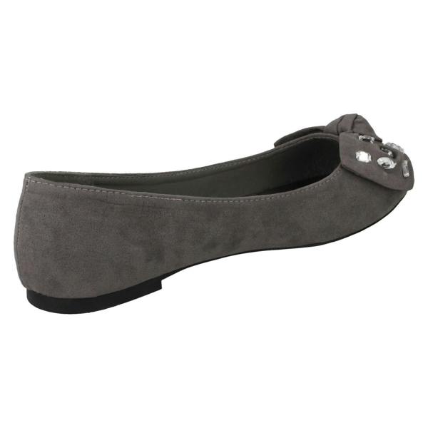 Spot On Ladies Spot On Jewel Bow Ballerina Shoes