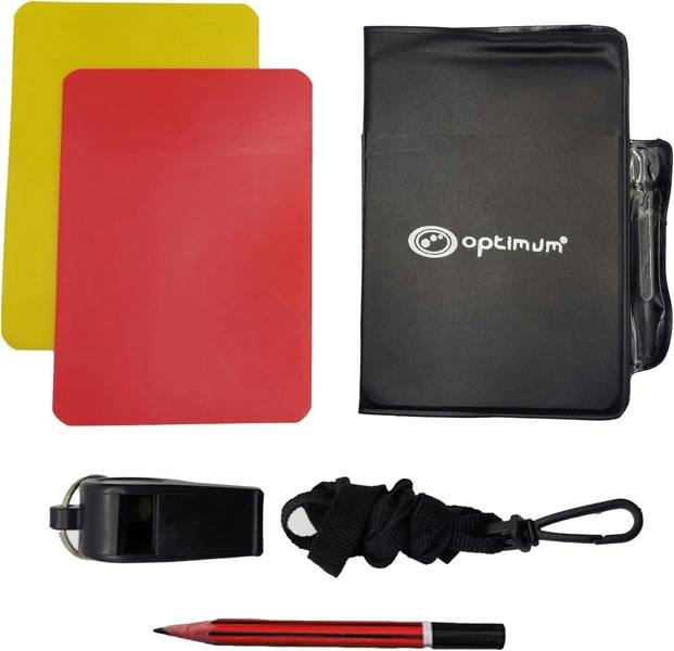 Football Referee Cards & Whistle Set – Red & Yellow Cards - Optimum