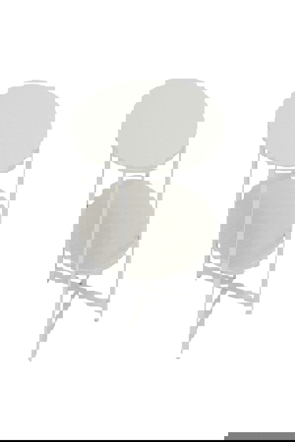 Living and Home White Small Round Coffee Table with 2 Tier