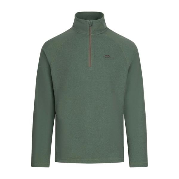 Trespass Mens Keynote Anti Pilling 1/4 Zip Fleece Top - Green Smoke/Alpine - 