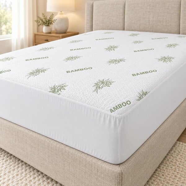 Night Zone Waterproof Bamboo Mattress Protector 40cm Deep – Quilted Extra Deep Mattress Cover