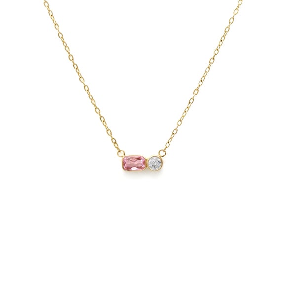 Say It With April Diamond Birthstone Necklace - Yellow Gold Plated