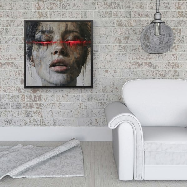 Warren Reed Abstract Face In Motion Framed Canvas