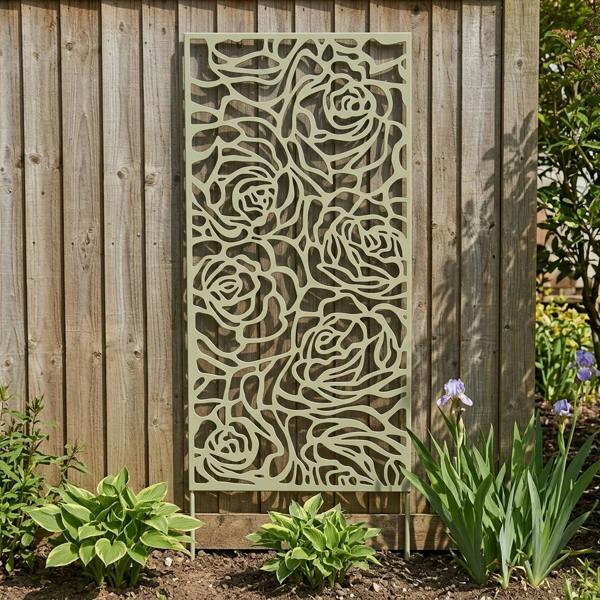 Garden Greatness Rose Design Garden Screen Planter