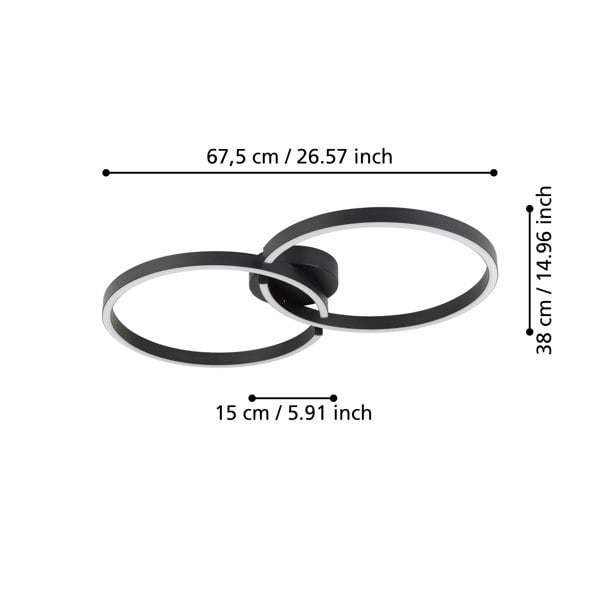 EGLO Amandolo Black LED Ceiling Light