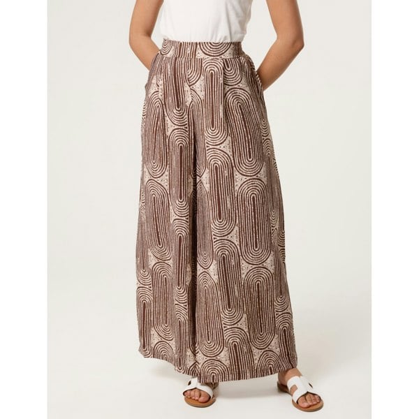 Blue Vanilla Wide Leg Trouser In Circular Print