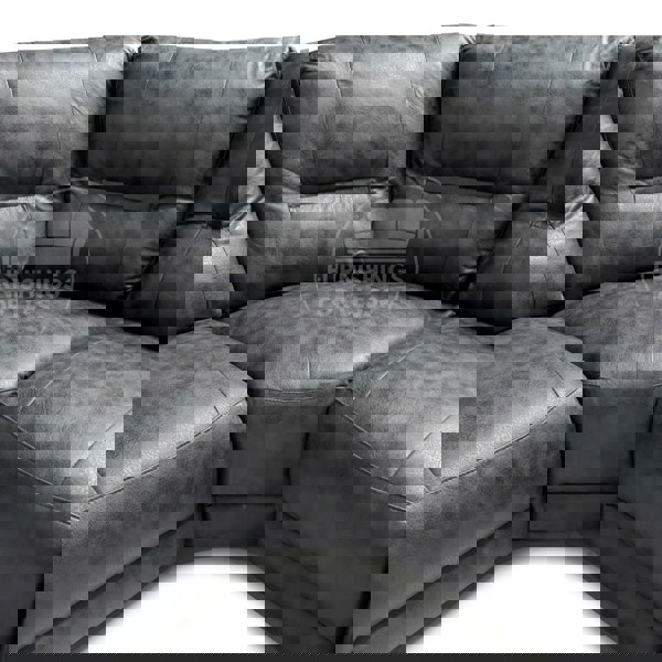 Furnishings For Less Zara Electric L Shaped 5 Seater Grey Reclining Corner Sofa