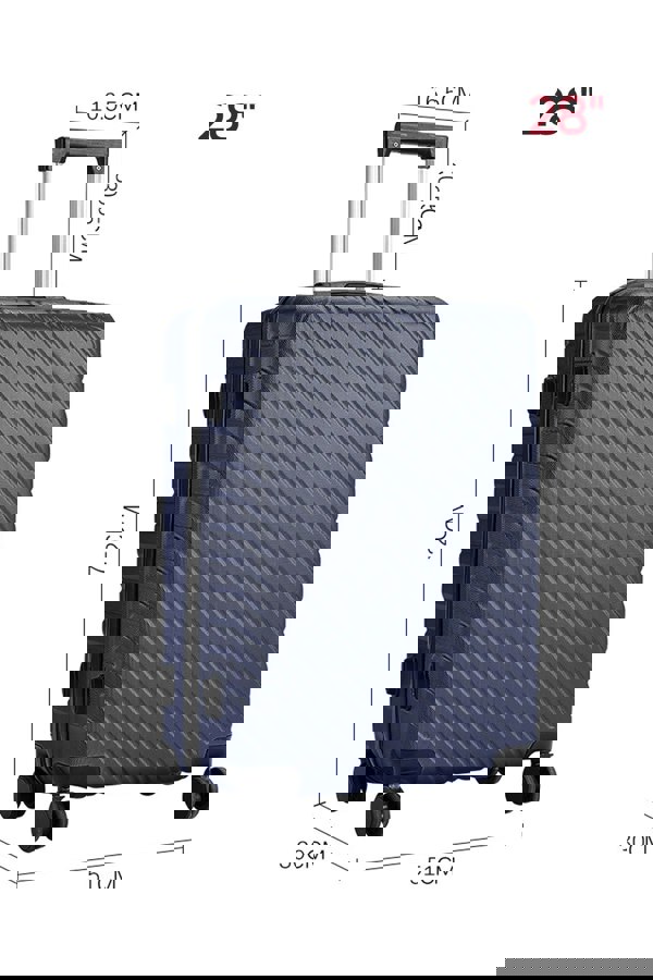 Living and Home Lightweight Hardside Travel Suitcase with Spinner Wheels, 28" Blue