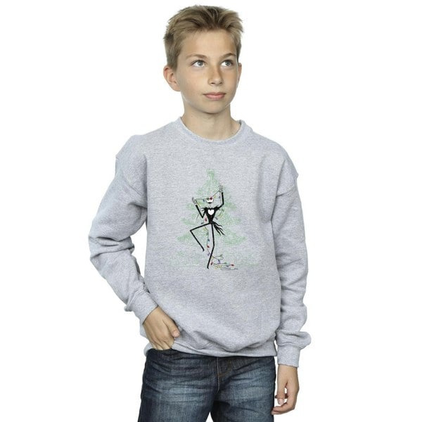 Disney Boys The Nightmare Before Christmas Tree Green Sweatshirt - Sports Grey