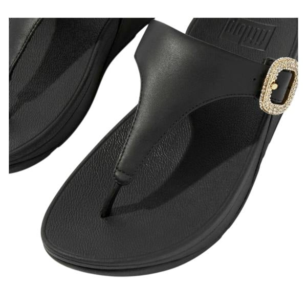 Fit Flop Womens/Ladies Lulu Rhinestone Buckle Leather Sandals - Black - 