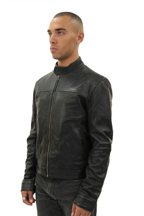 Infinity Leather Men’s Classic Fitted Leather Biker Jacket-Austin