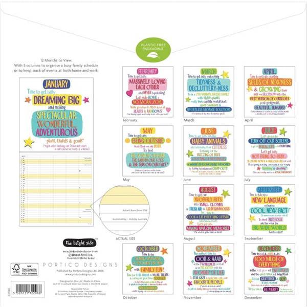Bright Side, Busy Making Memories Family Organiser 2027, Family Planners, Month To View, Humour, Gift