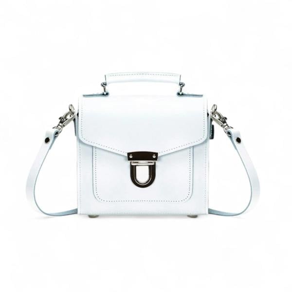 Zatchels Handmade Leather Sugarcube Handbag - White