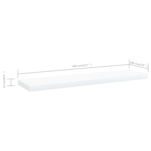 Berkfield Bookshelf Boards 4 pcs White 40x10x1.5 cm Engineered Wood