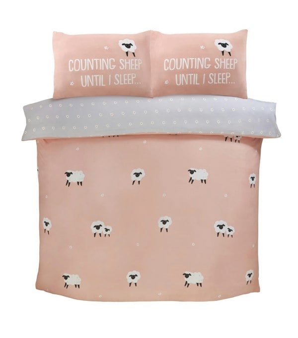 HomeSpace Direct Cute Sheep Reversible Duvet Cover Bedding Set