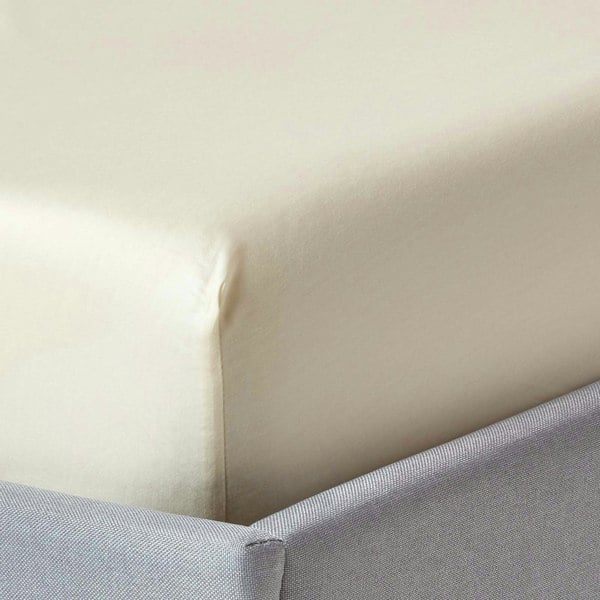 HOMESCAPES Organic 400 TC Egyptian Cotton Sateen Fitted Sheet – 30 cm Deep