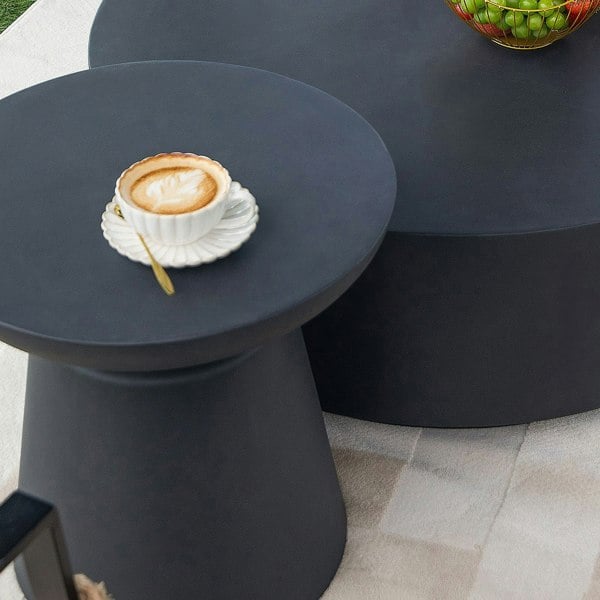 Elementi Kylix GRC Side Table in Slate Black