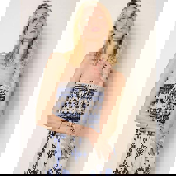 Blue Vanilla Tribal Print Jumpsuit