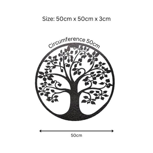 EDH Door Hardware Tree of Life Silhouette Solar Backlit Wall Art – 50 x 50 CM | Metal LED Lighted Wall Décor for Indoor & Outdoor