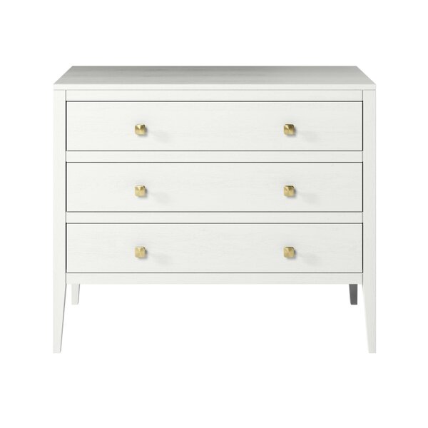 Wyld Haus Paris White Wood Grain 3 Drawer Chest