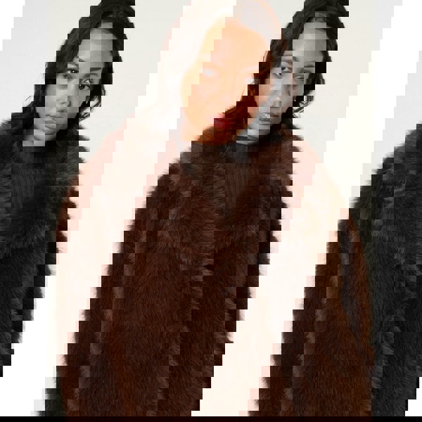 Blue Vanilla Short Faux Fur Coat