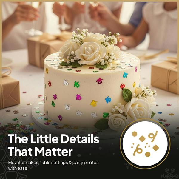 16th Birthday Multicolour Foil Metallic Confetti Party Decoration Pack for Table Tops and Displays image 7