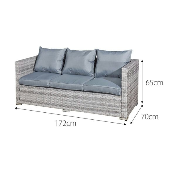 Oseasons Acorn Deluxe Rattan 10 Seat Rising Firepit Sofa Set in Dove Grey