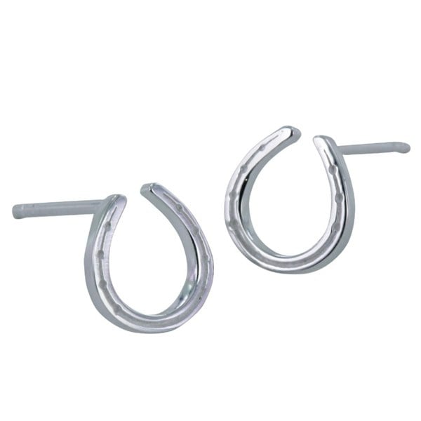 Sterling Silver Horseshoe Stud Earrings - Reeves & Reeves