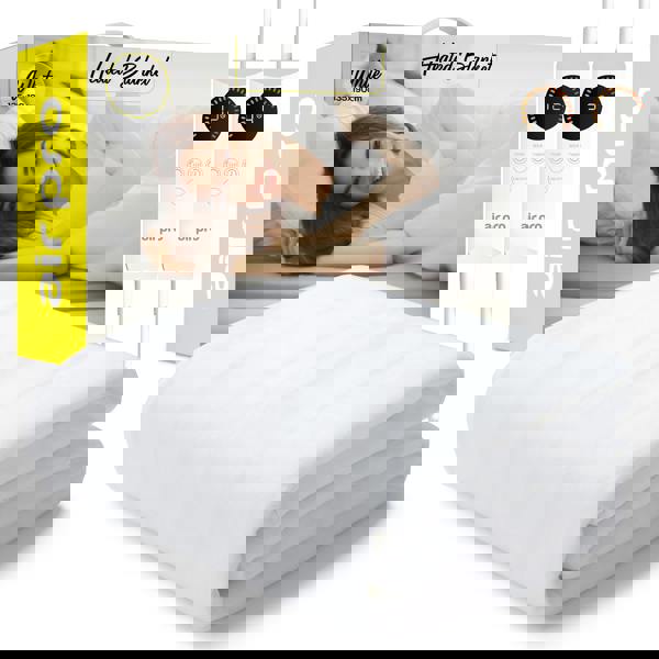 Air Pro Fleece Electric Under Blanket - Fitted Heated Mattress Cover with Controller - Double - 135x190cm