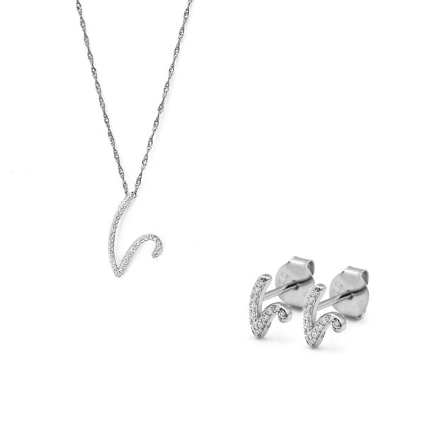 Say It With Luxe Initial Gift Set - Sterling Silver