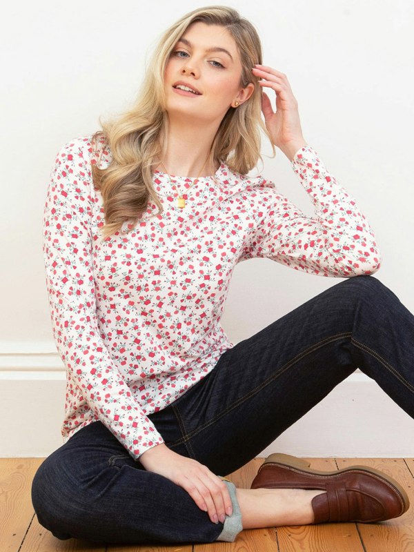 Kite Organic Tarrant Jersey Top Rosey Posey