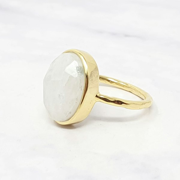 Statement Rainbow Moonstone June Birthstone Ring