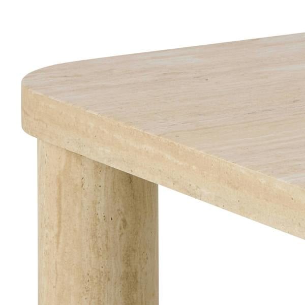 Wyld Haus Frankfurt Square Travertine Effect Coffee Table Rounded Corners