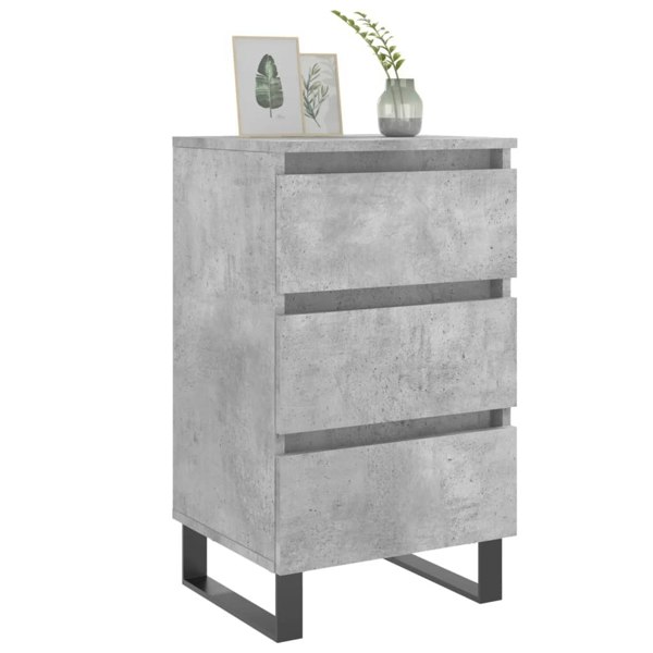 Berkfield Bedside Cabinets 2 pcs Concrete Grey 40x35x69 cm Engineered Wood
