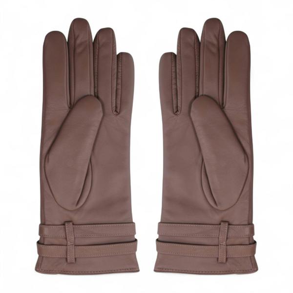 Infinity Leather Womens Italian Leather Winter Buckle Soft Wool Lining Gloves - L-GLV-601