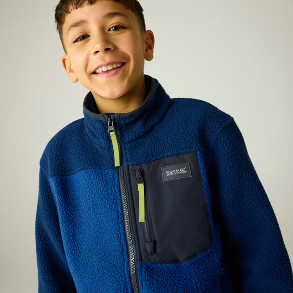 Regatta Kids Frankie Colour Block Fleece Jacket - Aviator Blue/Olympian Blue