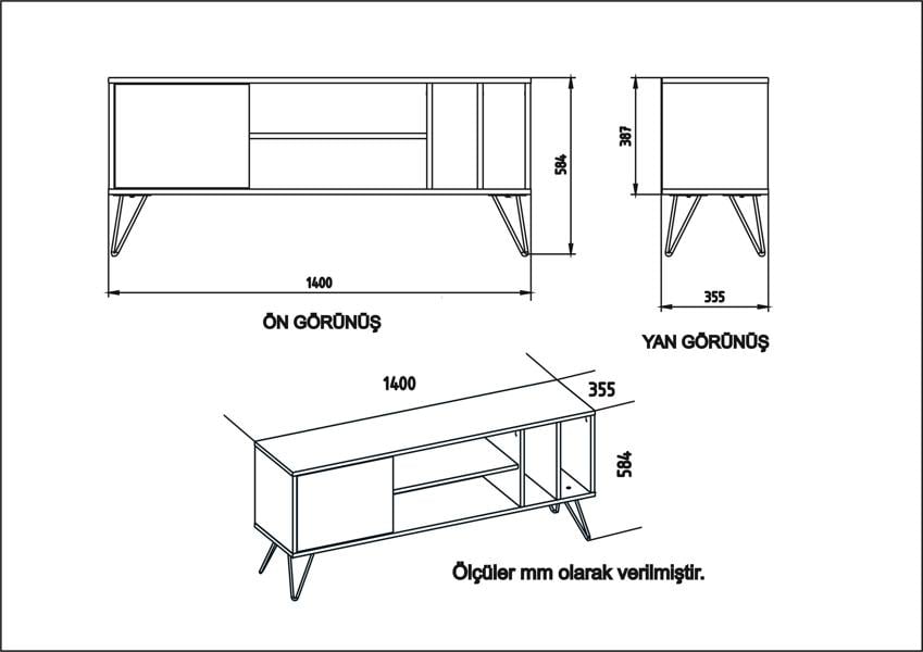 Decorotika Mistico Modern Tv Stand TV Cabinet for TV's up to 55"