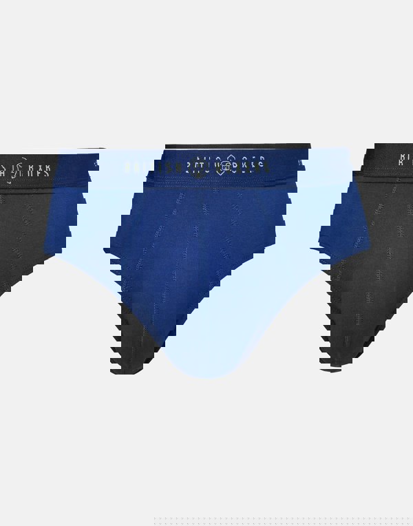 British Boxers Multipack 4 Pairs of Men's Bamboo Briefs - Fresh Navy Stripes