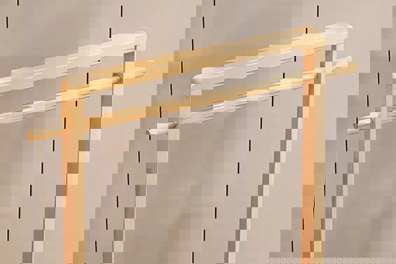 Modcraft Rolling Bamboo Clothes Rail with Shelf – Heavy Duty Wooden Garment Hanging Stand with Wheels