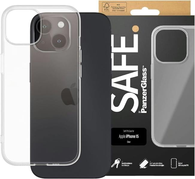 PanzerGlass Panzer Glass TPU Case for iPhone 15 6.1" Clear - SAFE95538