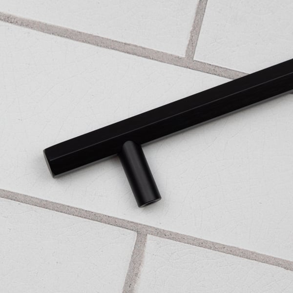 Handle & Home Matt Black Hexagon T-Bar Cabinet Handle & Knob