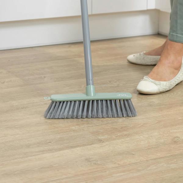 JVL Angled Sweeping Brush With Hard Bristles - Grey