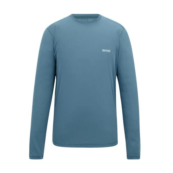 Regatta Mens Mindo Logo Long-Sleeved T-Shirt - China Blue - 