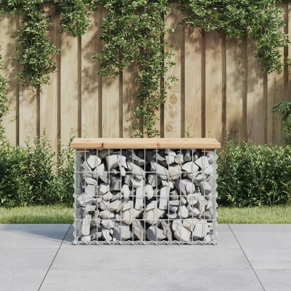 Berkfield Garden Bench Gabion Design 63x31.5x42 cm Solid Wood Pine