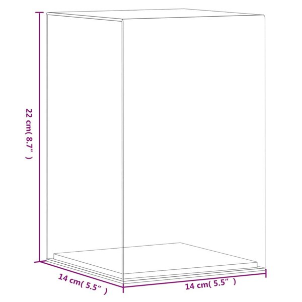 Berkfield Display Box Transparent 14x14x22 cm Acrylic