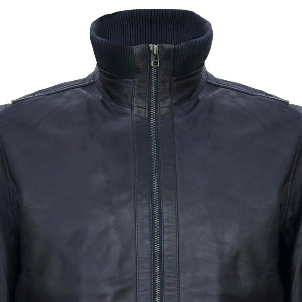 Infinity Leather Mens Leather Varsity Bomber Jacket-Adana