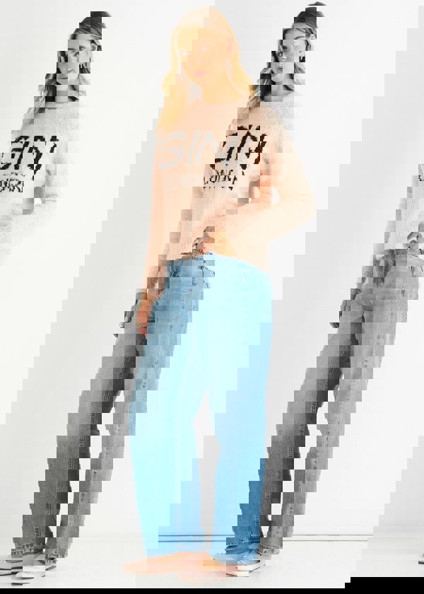 Gini London Pink Gini Logo Cozy Knit Jumper