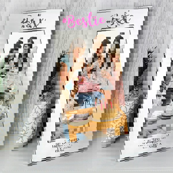 Personalised Memento Company Personalised #Bestie 6x4 Silver Photo Frame