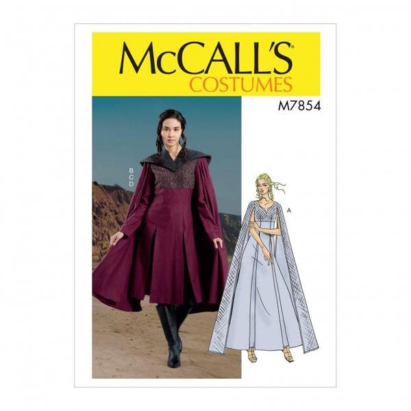 McCalls 7854 Paper Sewing Pattern – Women's Costume & Cape, Intermediate